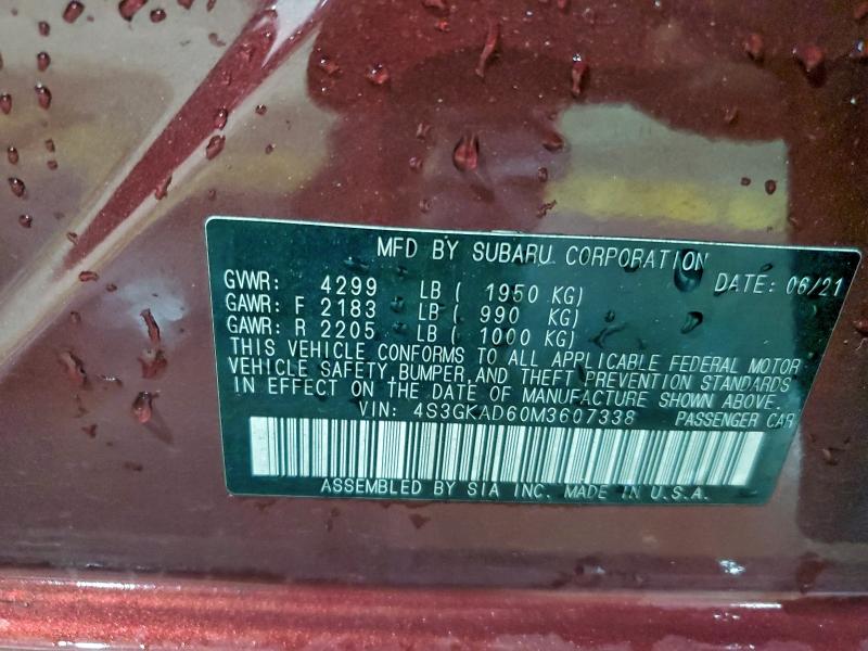 2021 SUBARU IMPREZA PR #3304516493