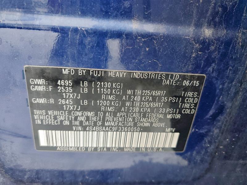 2015 SUBARU OUTBACK 2. #3302723002