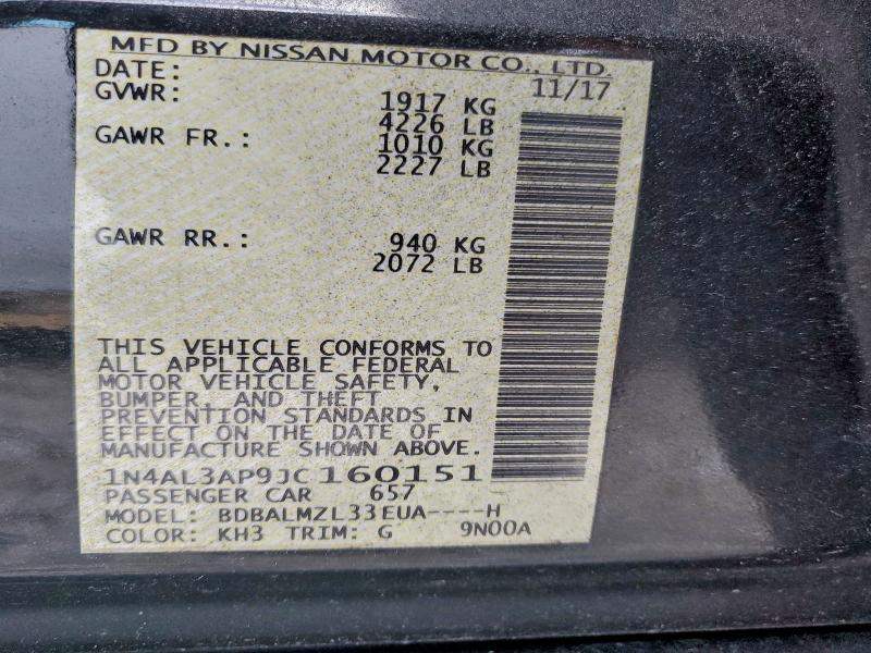 2018 NISSAN ALTIMA 2.5 #3305307328