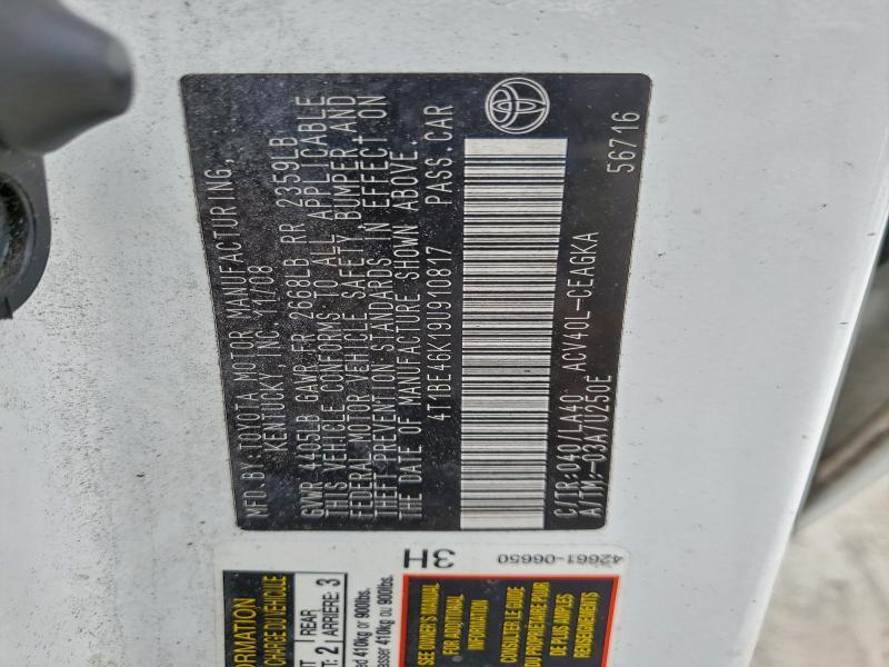 2009 TOYOTA CAMRY BASE #3301660689