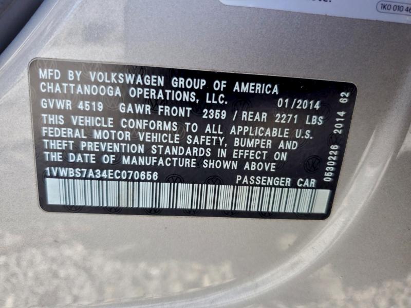 2014 VOLKSWAGEN PASSAT SE #3304523457