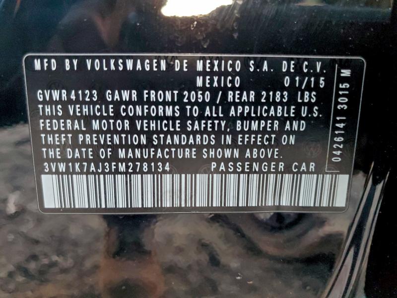 2015 VOLKSWAGEN JETTA BASE #3311548240