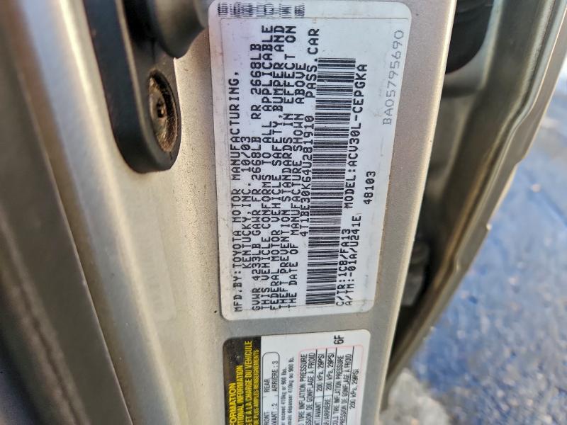 2004 TOYOTA CAMRY LE #3316830401