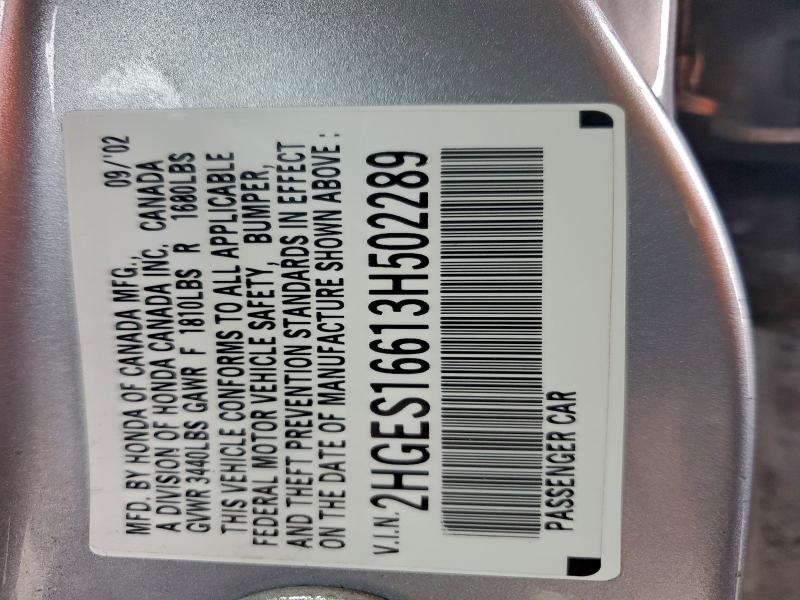 2003 HONDA CIVIC LX #3302631097