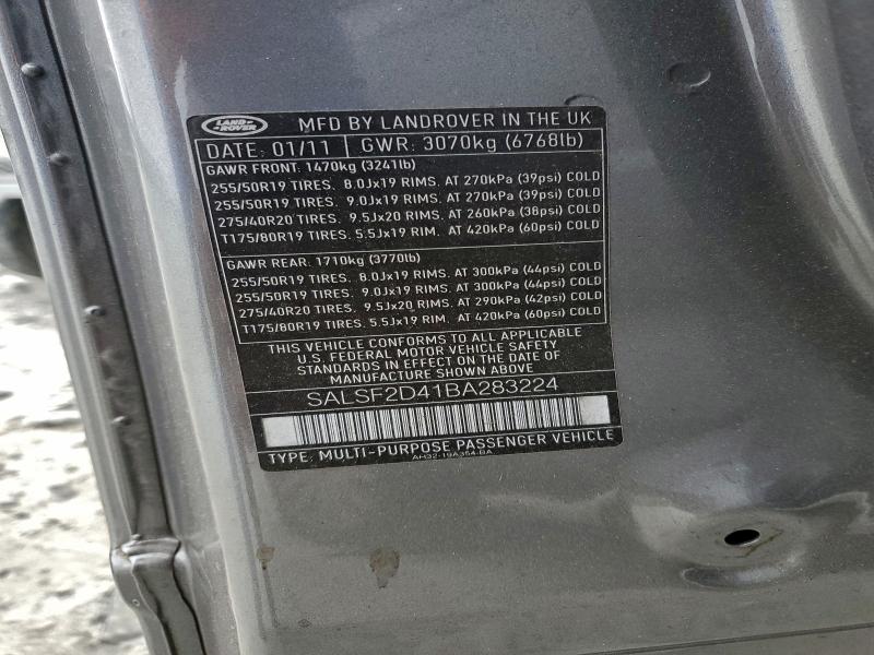 2011 LAND ROVER RANGE ROVE #3305365327