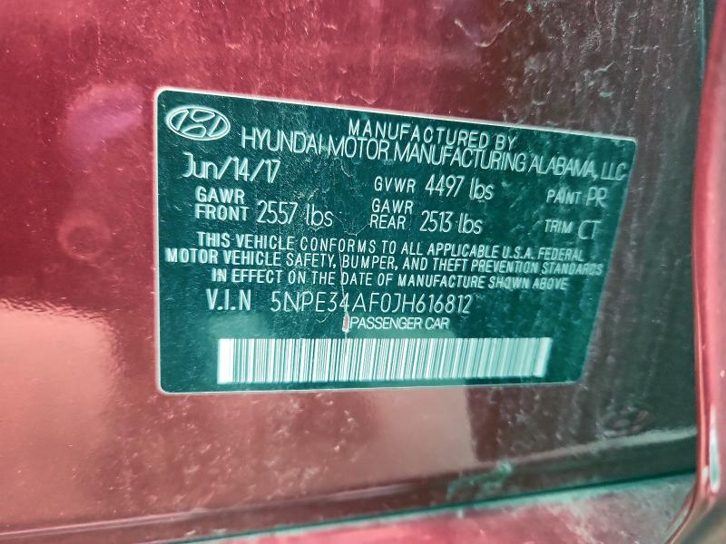 2018 HYUNDAI SONATA SPO #3308206163