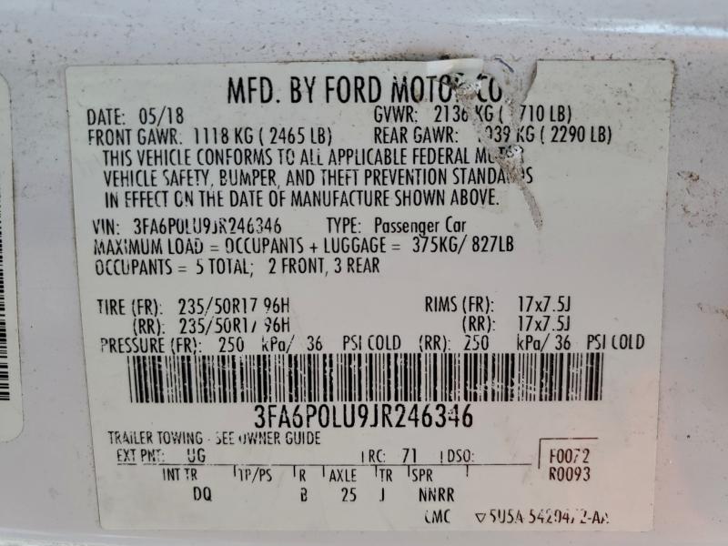 2018 FORD FUSION SE #3304170456