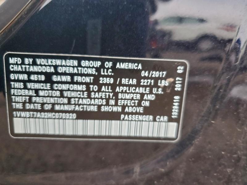 2017 VOLKSWAGEN PASSAT SE #3304515518