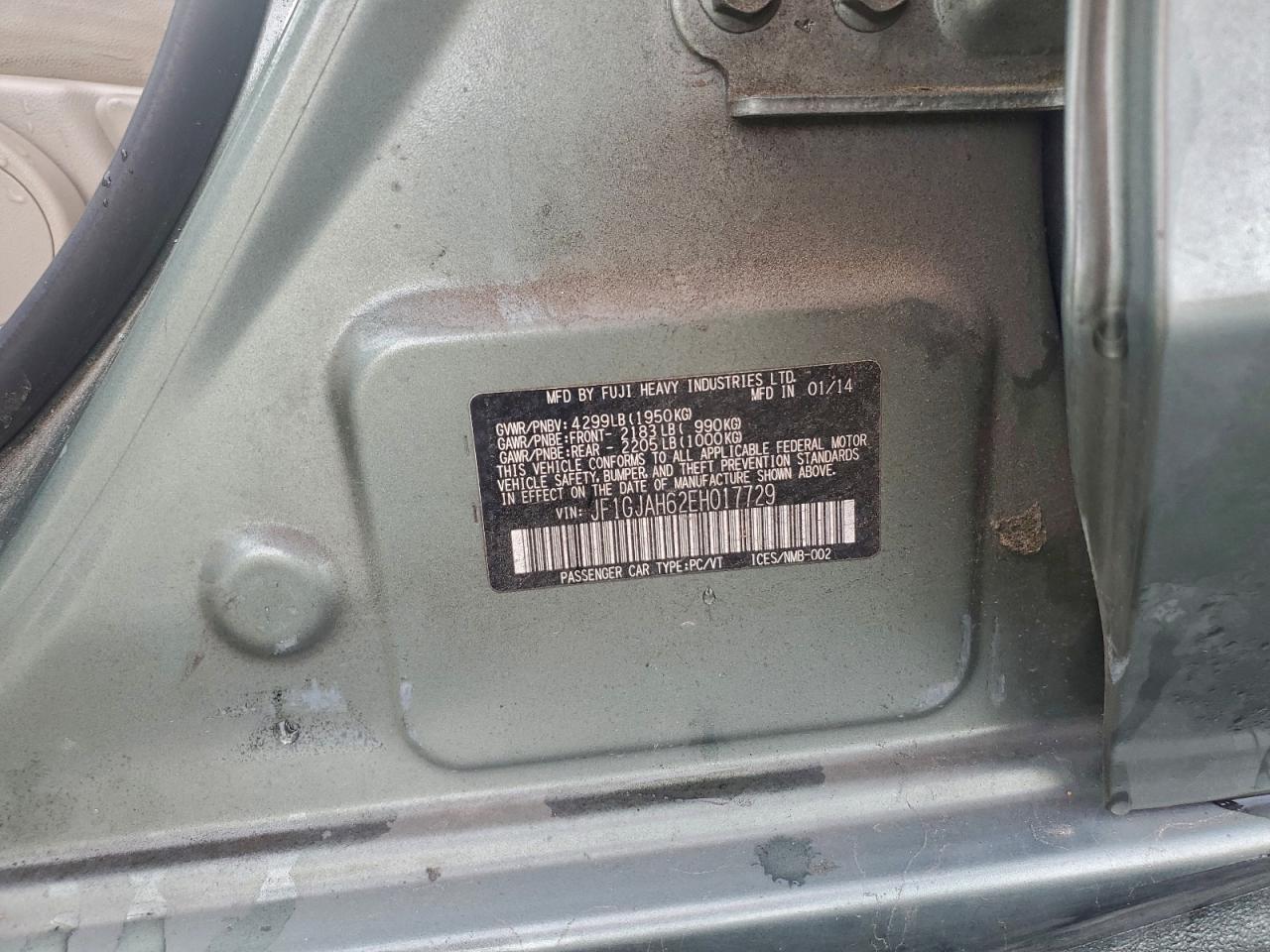 Lot #3304604442 2014 SUBARU IMPREZA LI