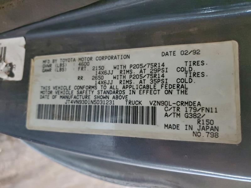 1992 TOYOTA PICKUP 1/2 #3308233205