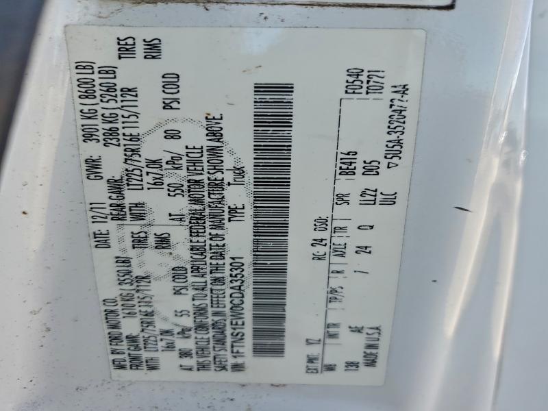 2012 FORD ECONOLINE #3310325001