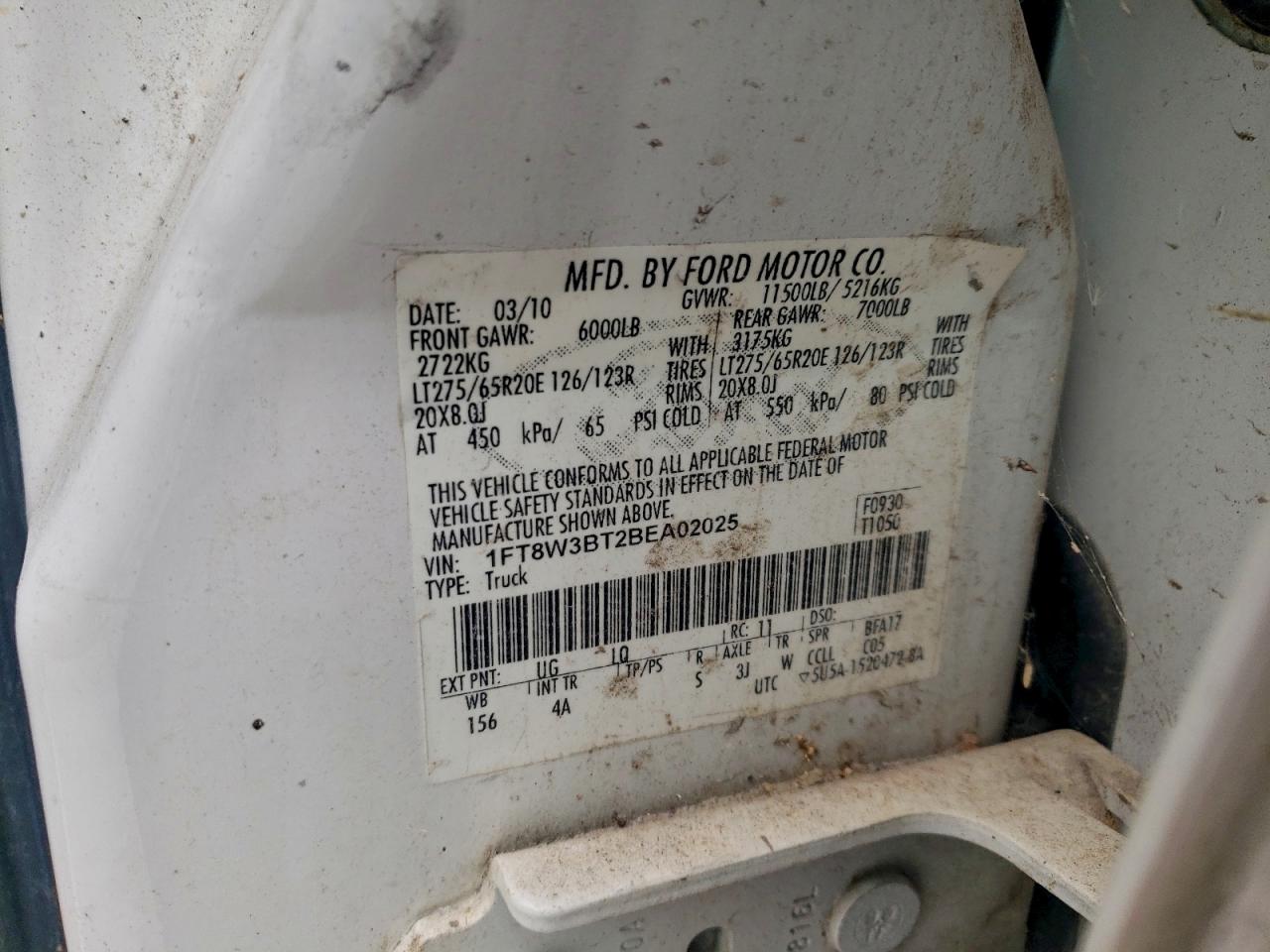 Lot #3311486233 2011 FORD F350 SUPER