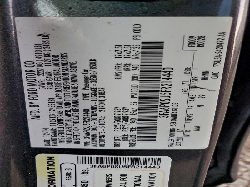 2015 FORD FUSION TIT #3315914082