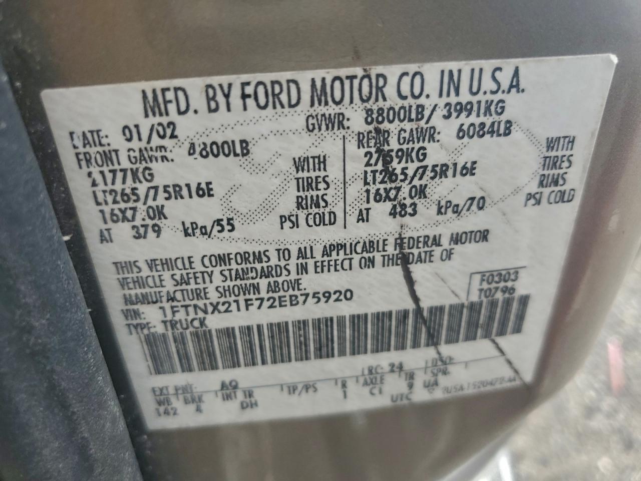 Lot #3302918094 2002 FORD F250 SUPER