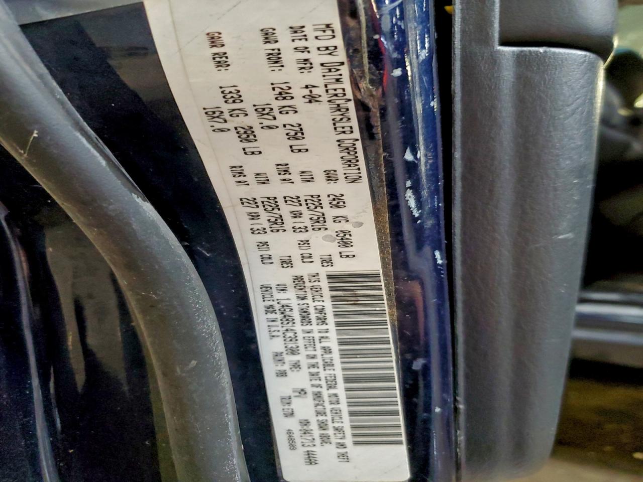 Lot #3311581792 2004 JEEP GRAND CHER