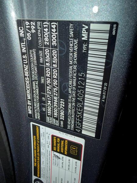 2020 MERCEDES-BENZ GLS 450 4M #3302641016