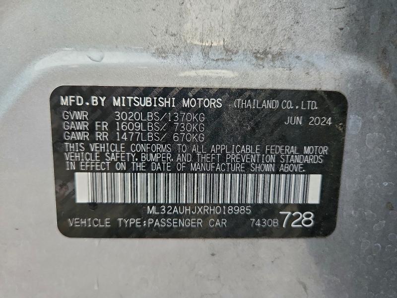 2024 MITSUBISHI MIRAGE ES #3310435295