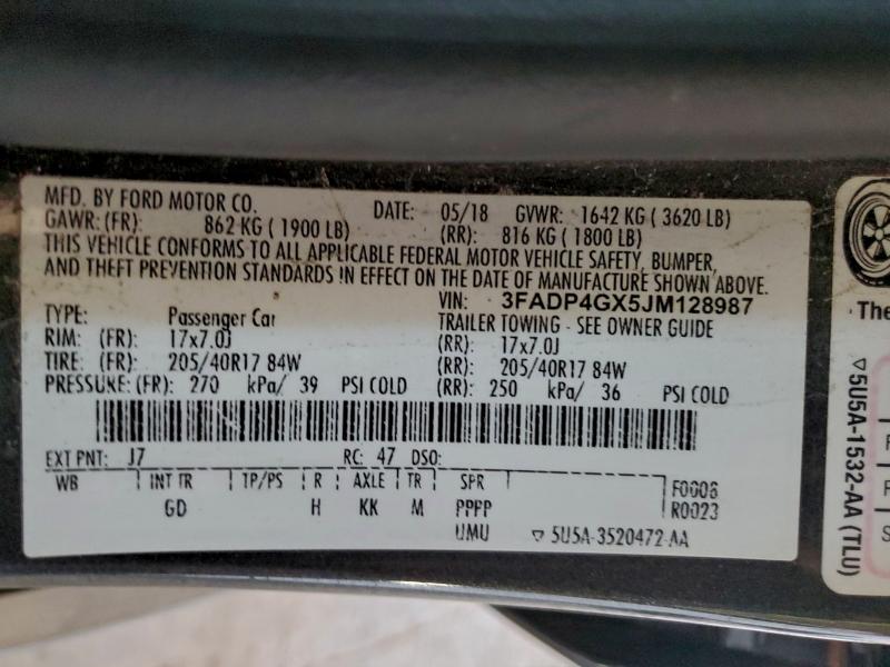 2018 FORD FIESTA ST #3305478076