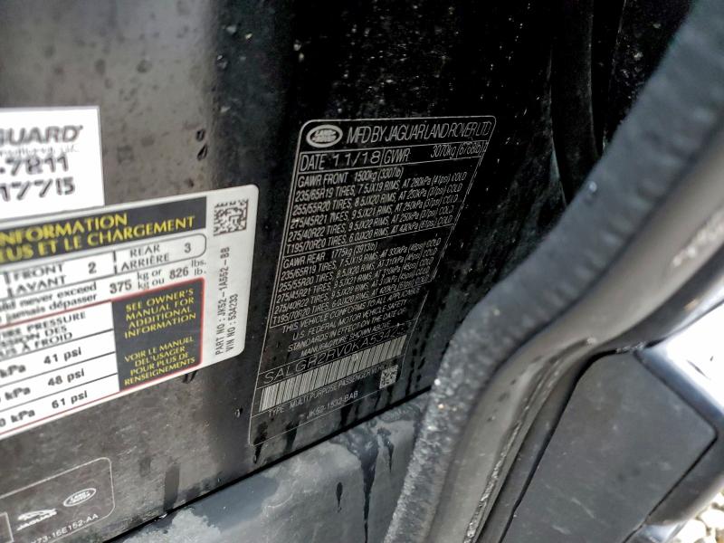 2019 LAND ROVER RANGE ROVE #3305300307