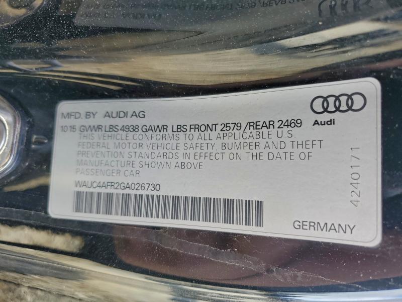 2016 AUDI S5 PREMIUM #3317797138