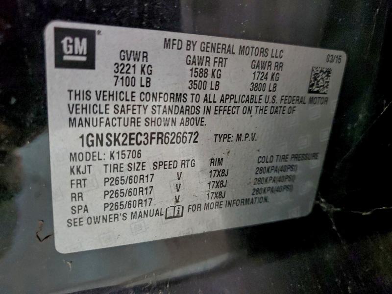 2015 CHEVROLET TAHOE POLI #3301859969