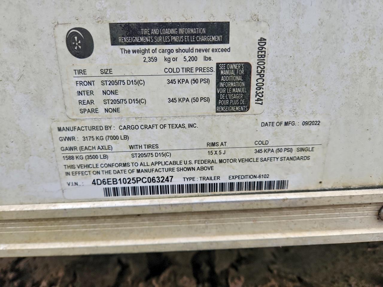 Lot #3317700074 2023 CARGOCRAFT UNKNOWN