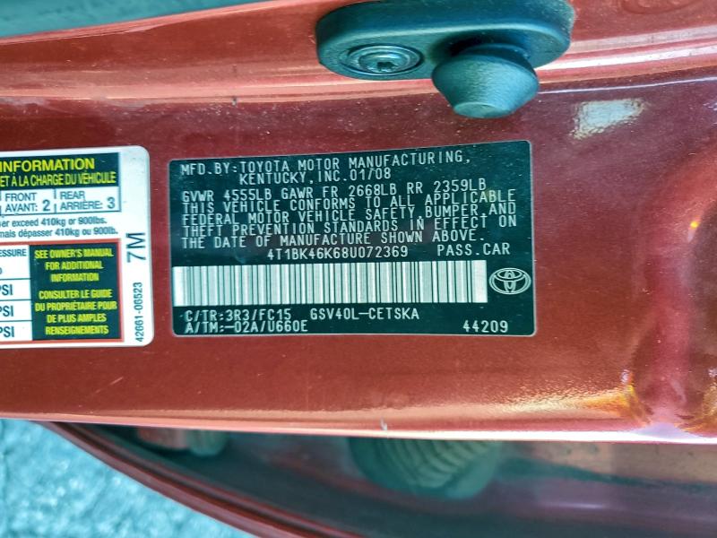 2008 TOYOTA CAMRY LE #3301589645