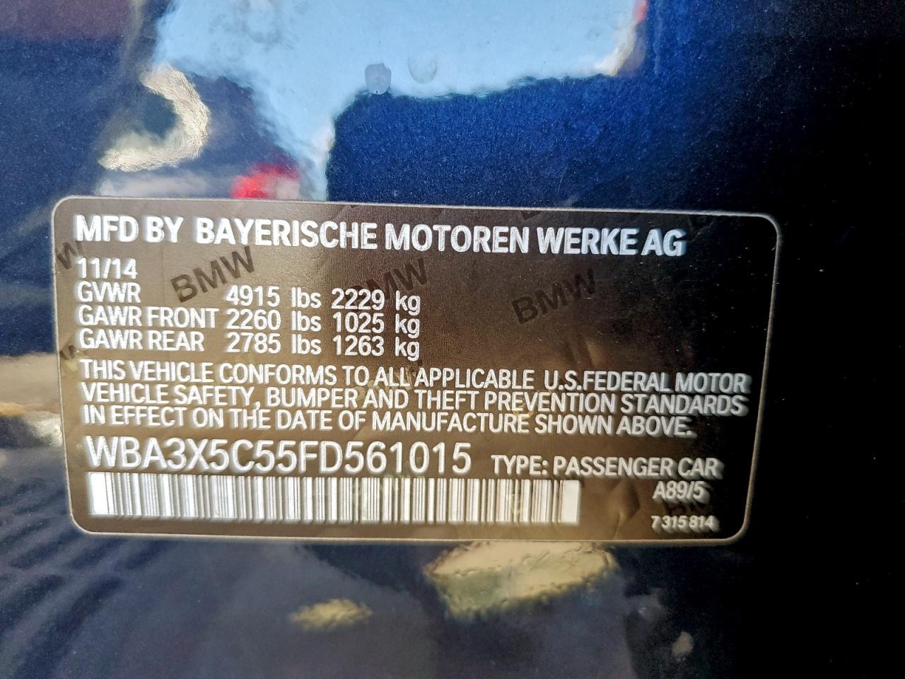 Lot #3312485619 2015 BMW 328 XIGT