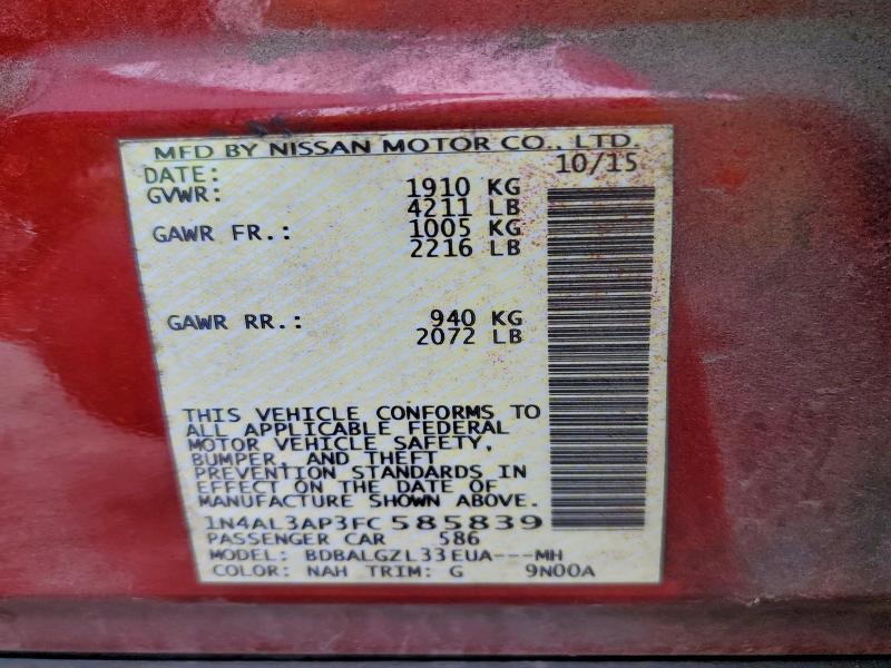 2015 NISSAN ALTIMA 2.5 #3302795957