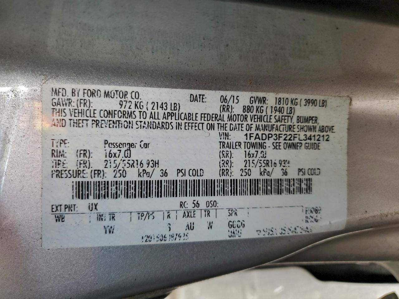 Lot #3310663731 2015 FORD FOCUS SE