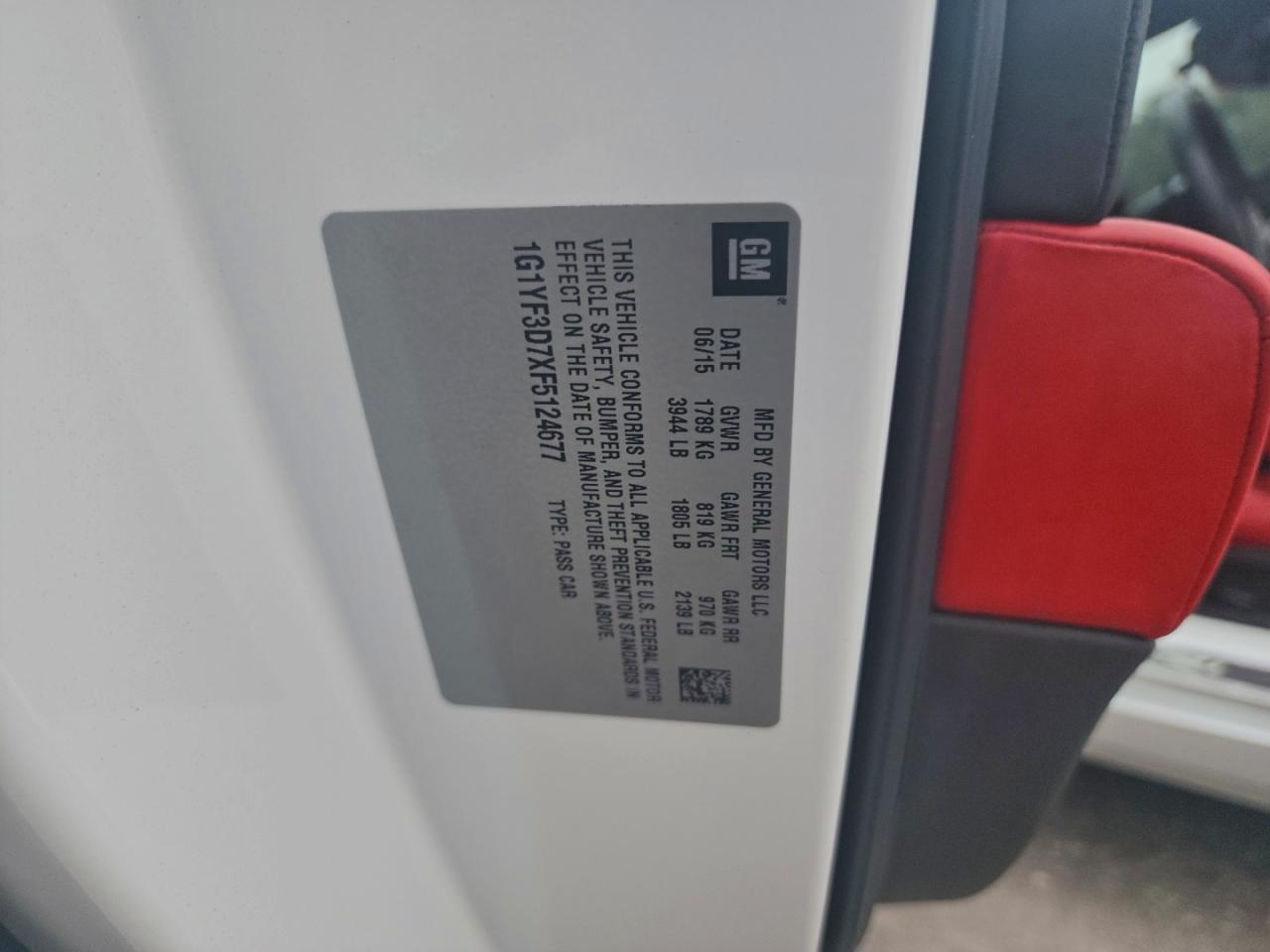 Lot #3318968929 2015 CHEVROLET CORVETTE S