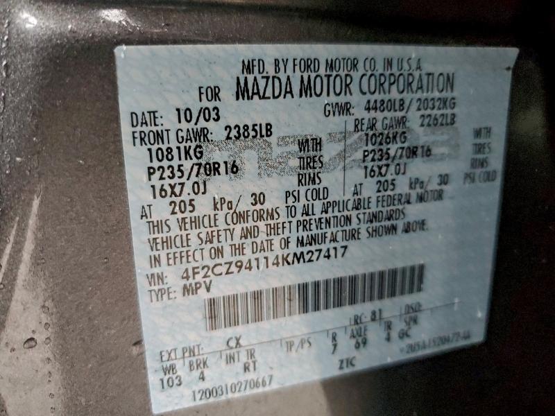 2004 MAZDA TRIBUTE LX #3312934792