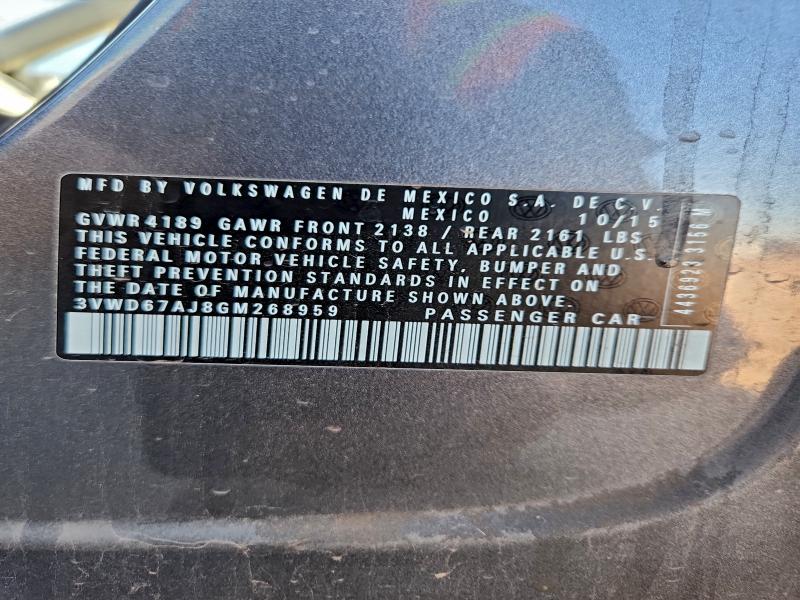 2016 VOLKSWAGEN JETTA SE #3318974925