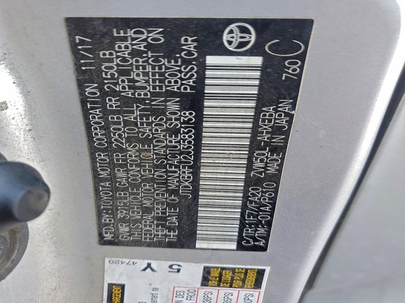 2018 TOYOTA PRIUS #3305572071