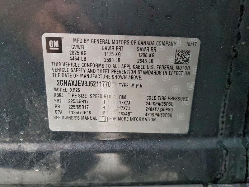 2018 CHEVROLET EQUINOX LT #3308435282