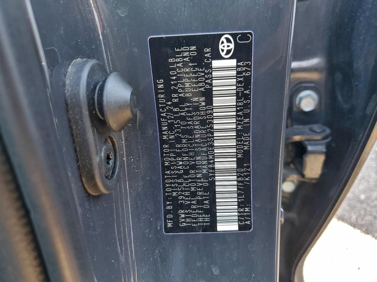 Lot #3317831195 2025 TOYOTA COROLLA LE