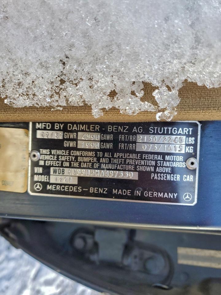 Lot #3311583782 1987 MERCEDES-BENZ 300 DT