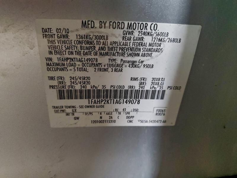 2010 FORD TAURUS SHO #3305398305