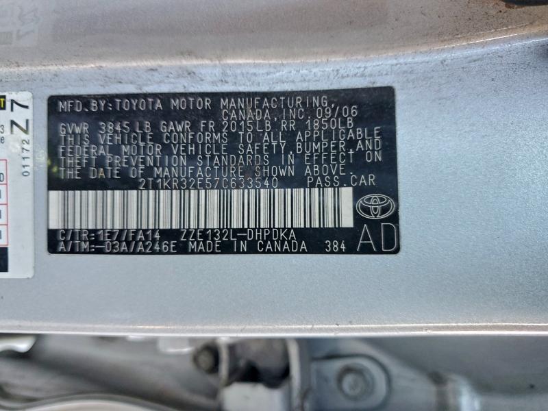 2007 TOYOTA COROLLA MA #3310305954