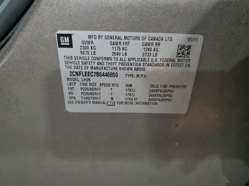 2011 CHEVROLET EQUINOX LT #3312315769