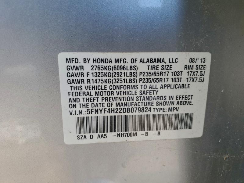 2013 HONDA PILOT LX #3304664964