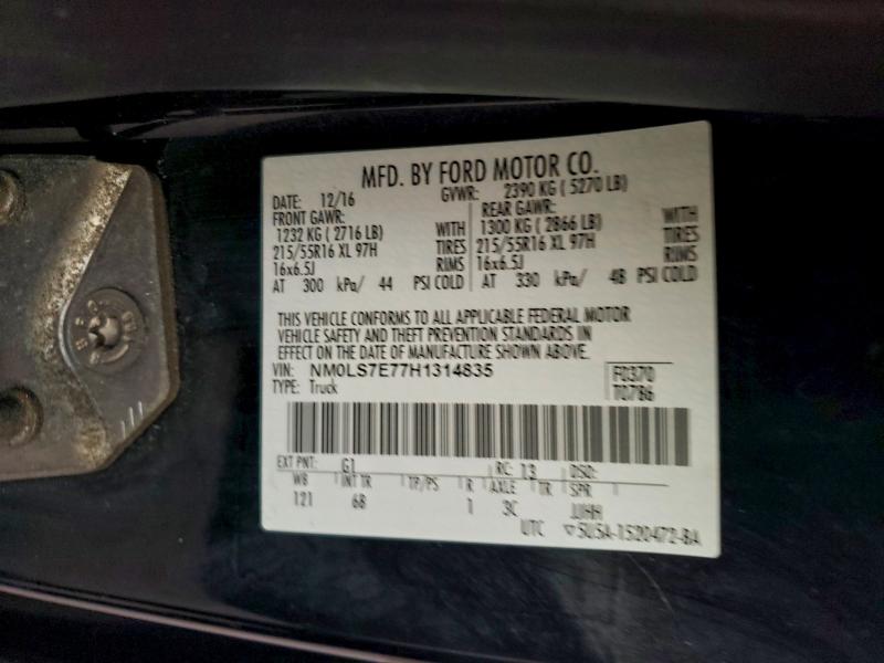 2017 FORD TRANSIT CO #3316880158