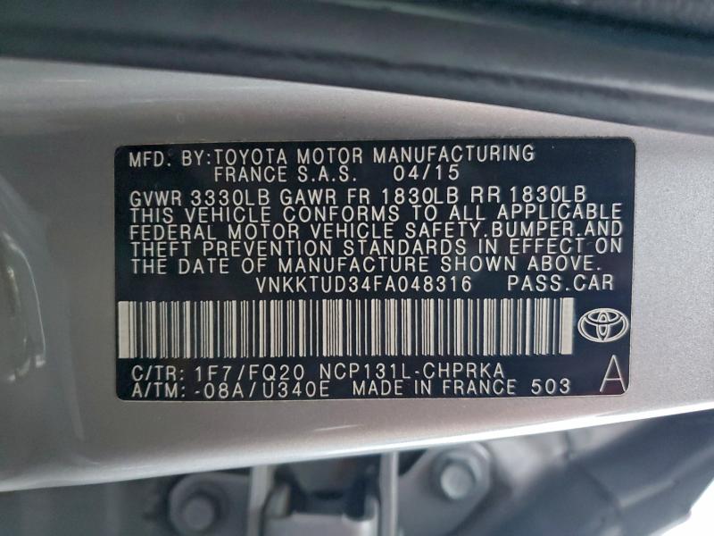 2015 TOYOTA YARIS #3304500533