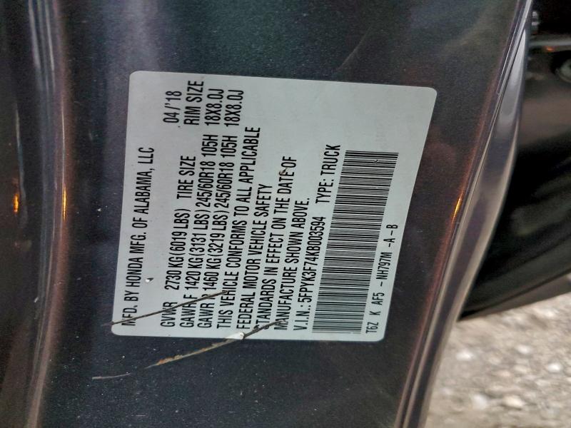 2019 HONDA RIDGELINE #3305302323