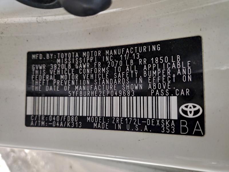 2014 TOYOTA COROLLA L #3311756797