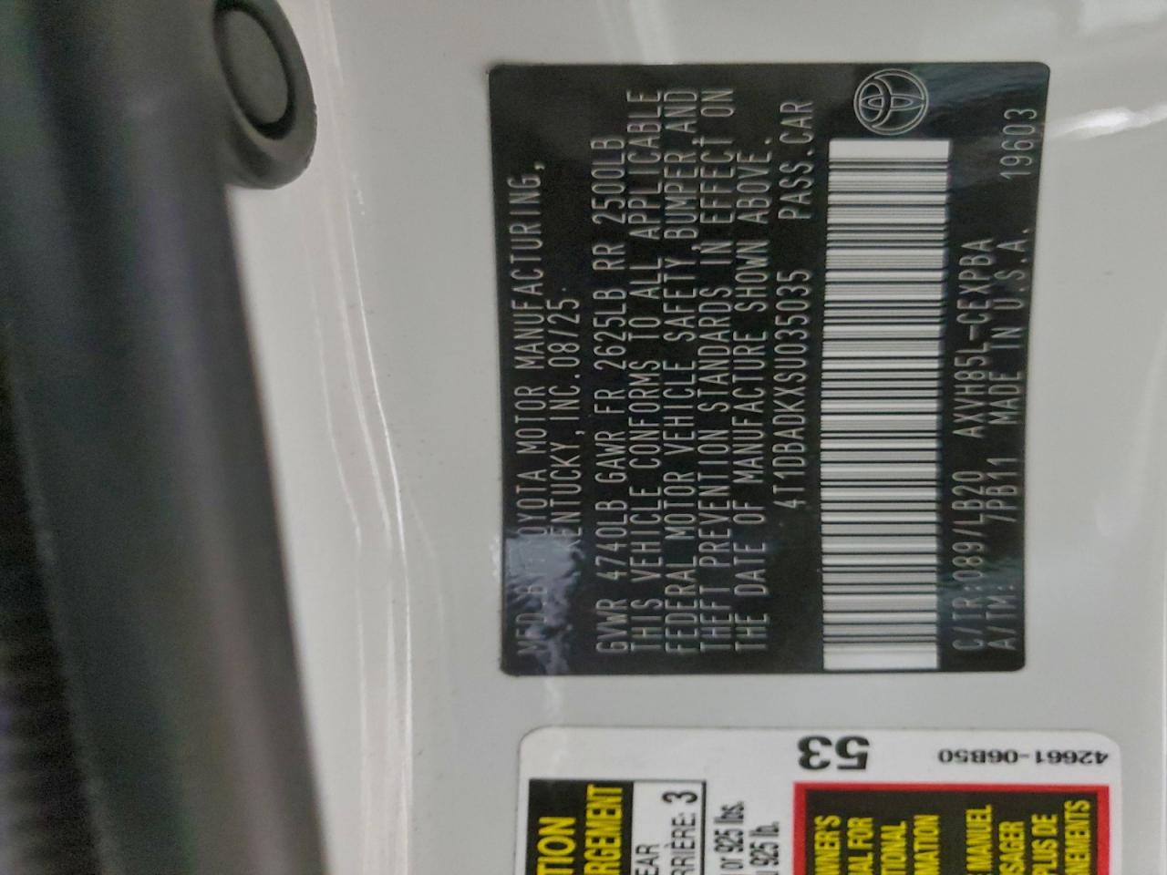 Lot #3312266803 2025 TOYOTA CAMRY XSE