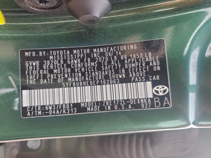 2014 TOYOTA COROLLA L #3316817400