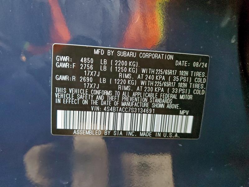 2025 SUBARU OUTBACK PR #3304503459