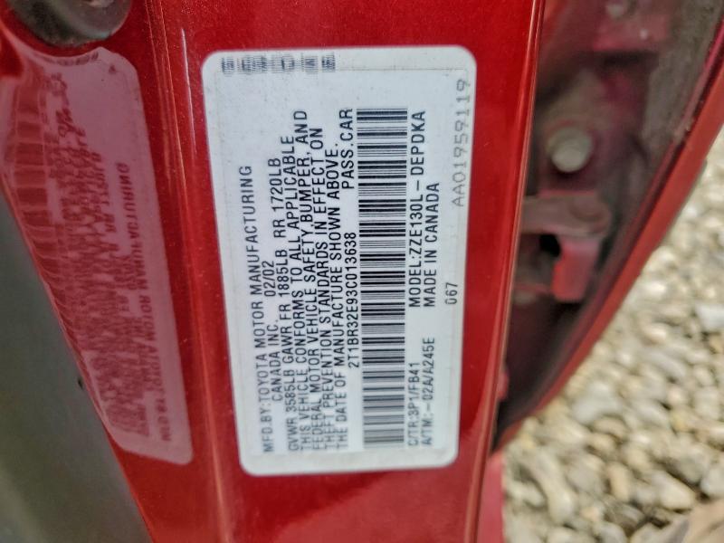 2003 TOYOTA COROLLA CE #3304023607