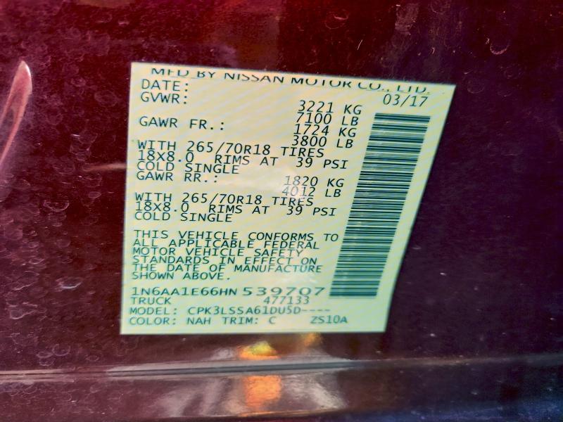 2017 NISSAN TITAN SV #3315993085